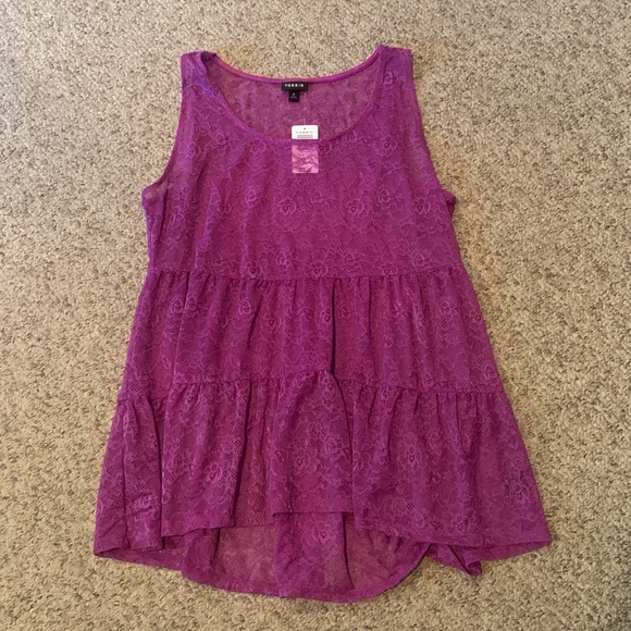 torrid Tops - Torrid Violet K Willow Tiered BBD Tunic Tank Size 0